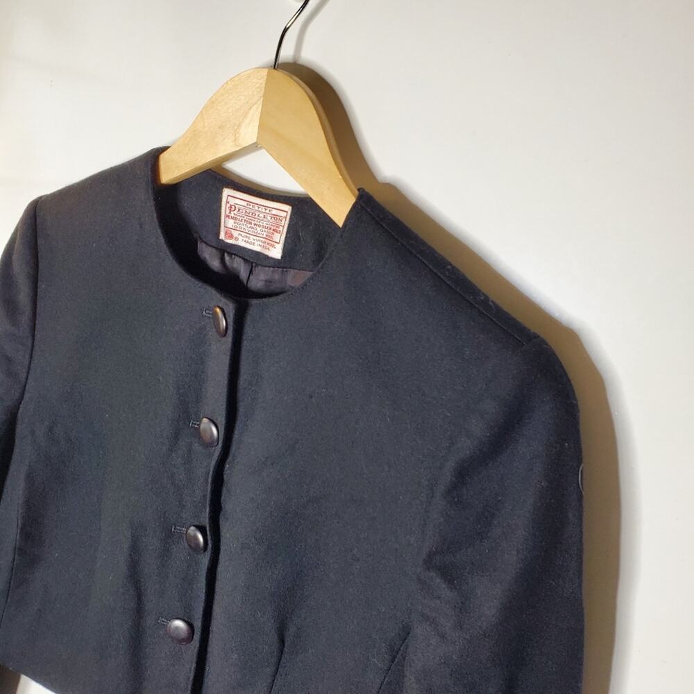Pendleton Cropped Black Wool Structured Vintage L… - image 3